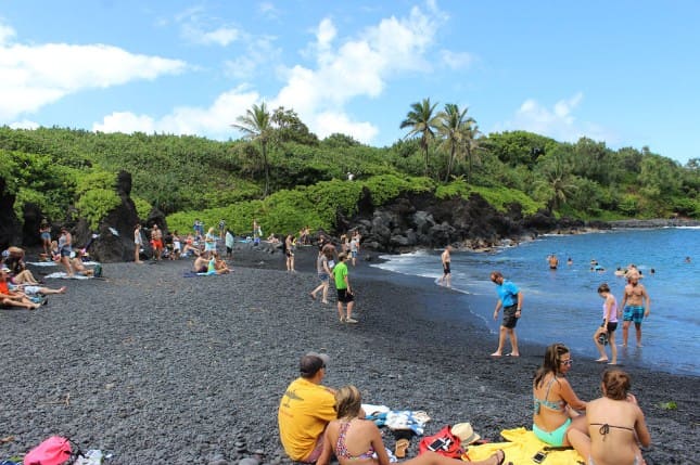 Waianapanapa Black Sand Beach Hawaii Maui